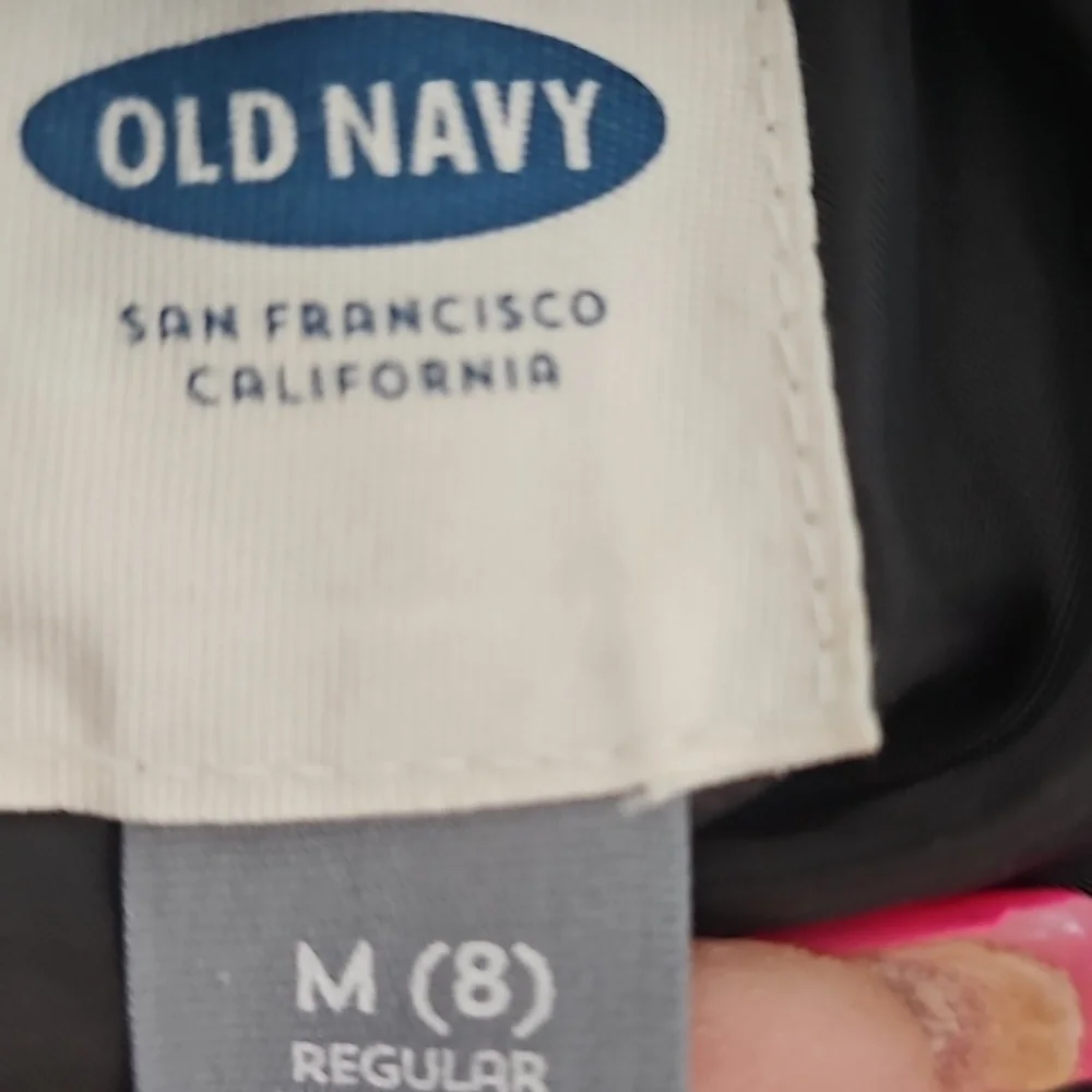 Old Navy Stylish Black and White Girl's Pea Coat Size Medium (8)
